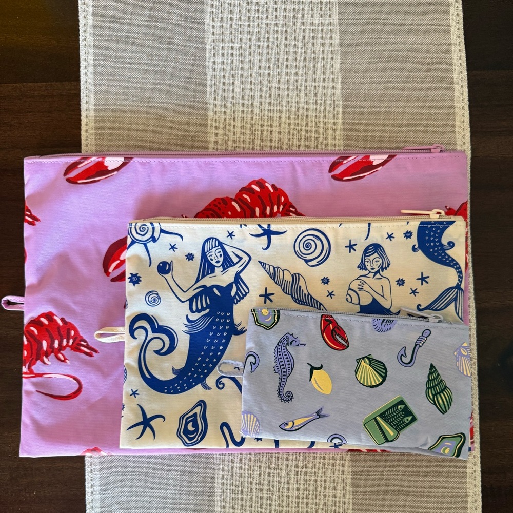 Baggu Go Pouch Set in Sea Creatures